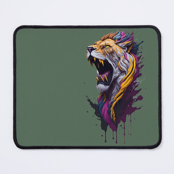 Item preview, Fierce Lion Head with Colorful Flame - Aggressive and Enraged Illustration designed and sold by AndyNgn.