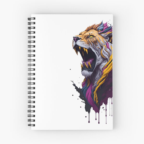 Item preview, Fierce Lion Head with Colorful Flame - Aggressive and Enraged Illustration designed and sold by AndyNgn.