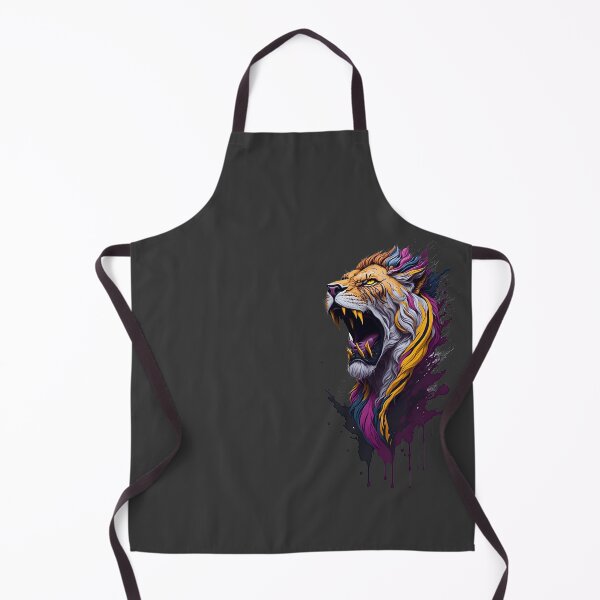 Item preview, Fierce Lion Head with Colorful Flame - Aggressive and Enraged Illustration designed and sold by AndyNgn.