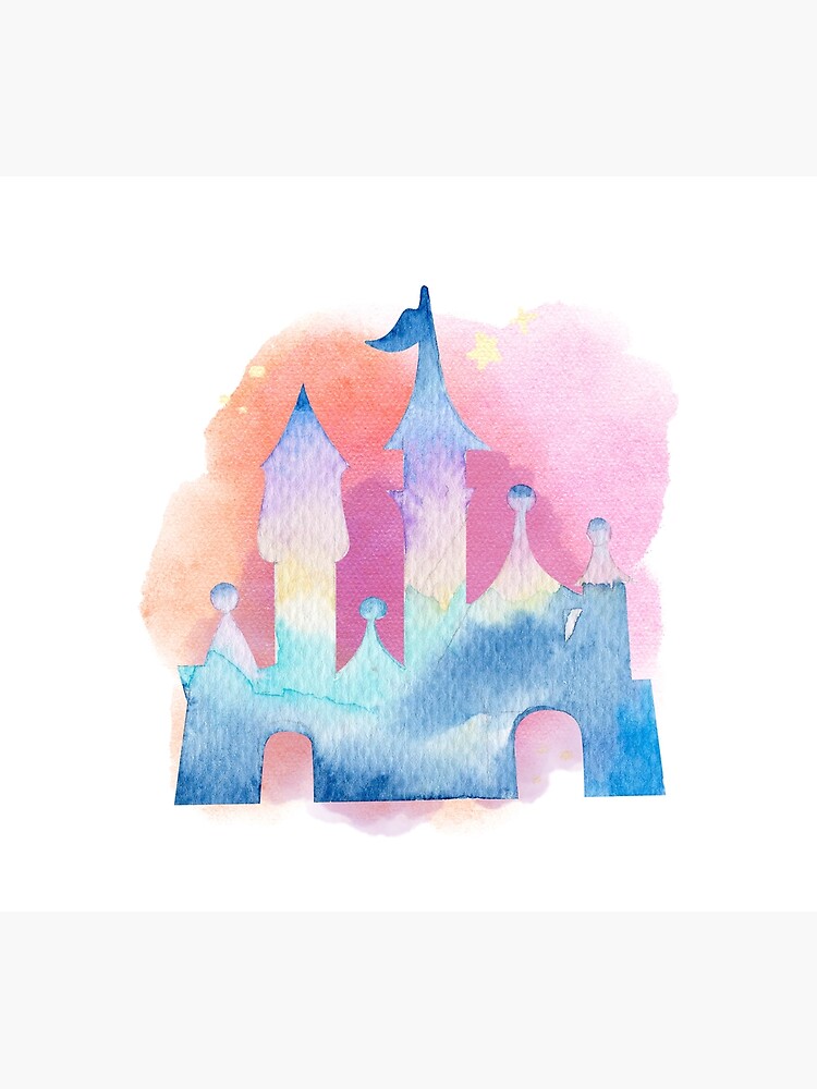 Personalized Watercolor Disney Castle Girl Trip Matching Princess