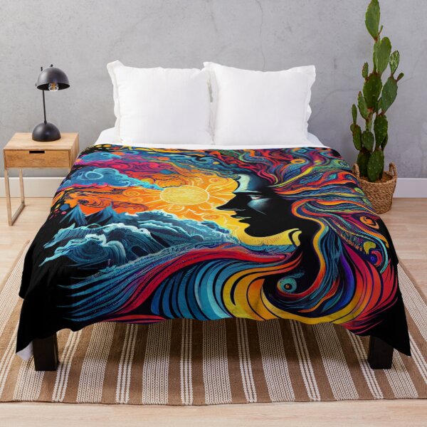 Item preview, Psychedelic Trippy colourful art designed and sold by MoonAIArt.