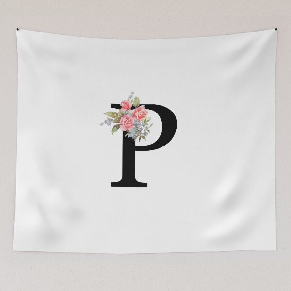Item preview, Letter P Botanical Monogram Floral Pink Rose Flowers P Initial designed and sold by inspirationzgal.