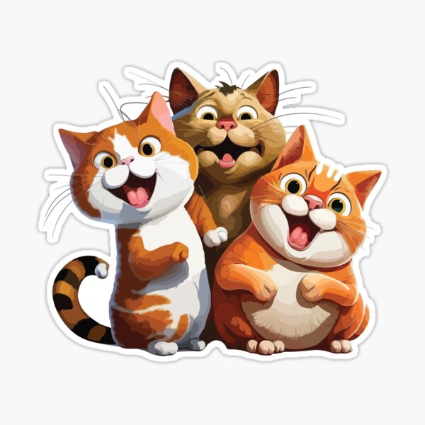 Happy Kawaii Cat' Sticker