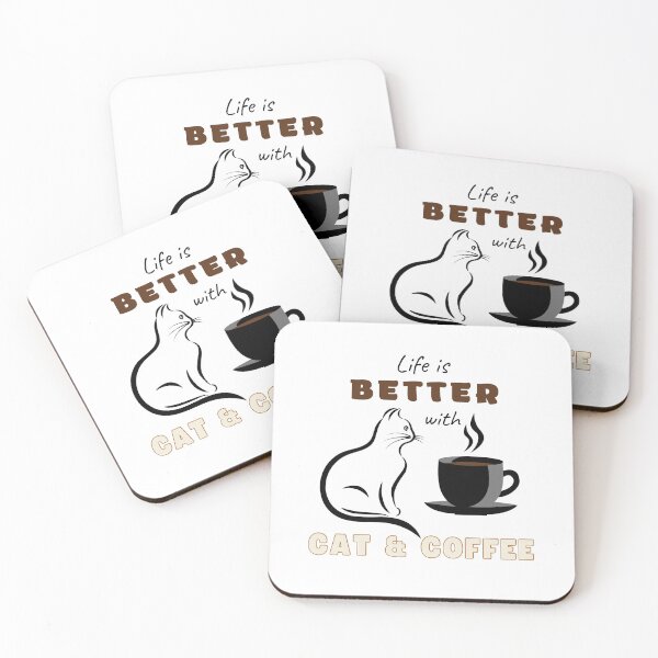Item preview, Cat with coffee   - Cat & coffee lovers lovers  designed and sold by Paint84.