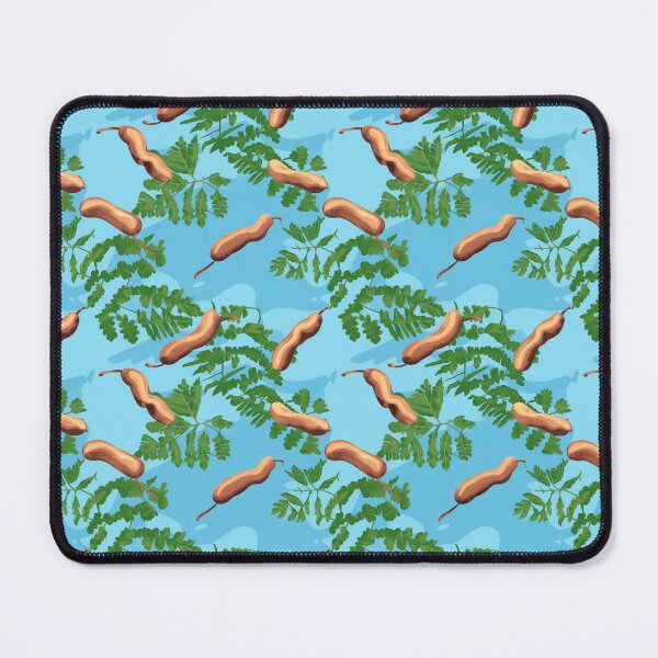 Item preview, TAMARIND FRUITS AND TAMARIND TREE GREEN LEAFS OVER A PALE BLUE BACKGROUND PATTERN designed and sold by BoriGrafico.