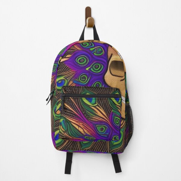 Item preview, Colorful Peacock Sunburst Skull (pink, purple, green, blue) tile designed and sold by McCallnWaldo.