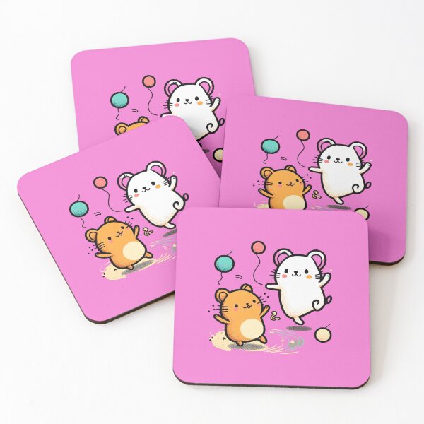 Item preview, Mouse and Cat Stickers in Kawaii Style designed and sold by InkDazzle.