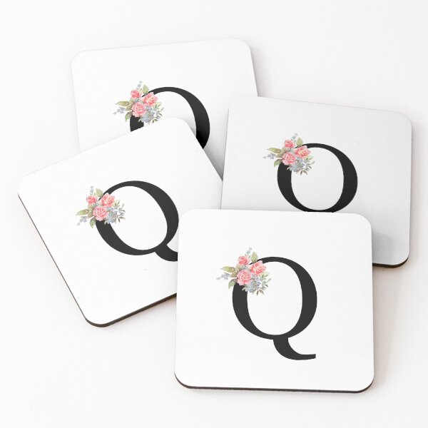 Item preview, Letter Q Botanical Monogram Floral Pink Rose Flowers Q Initial designed and sold by inspirationzgal.