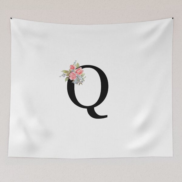 Item preview, Letter Q Botanical Monogram Floral Pink Rose Flowers Q Initial designed and sold by inspirationzgal.
