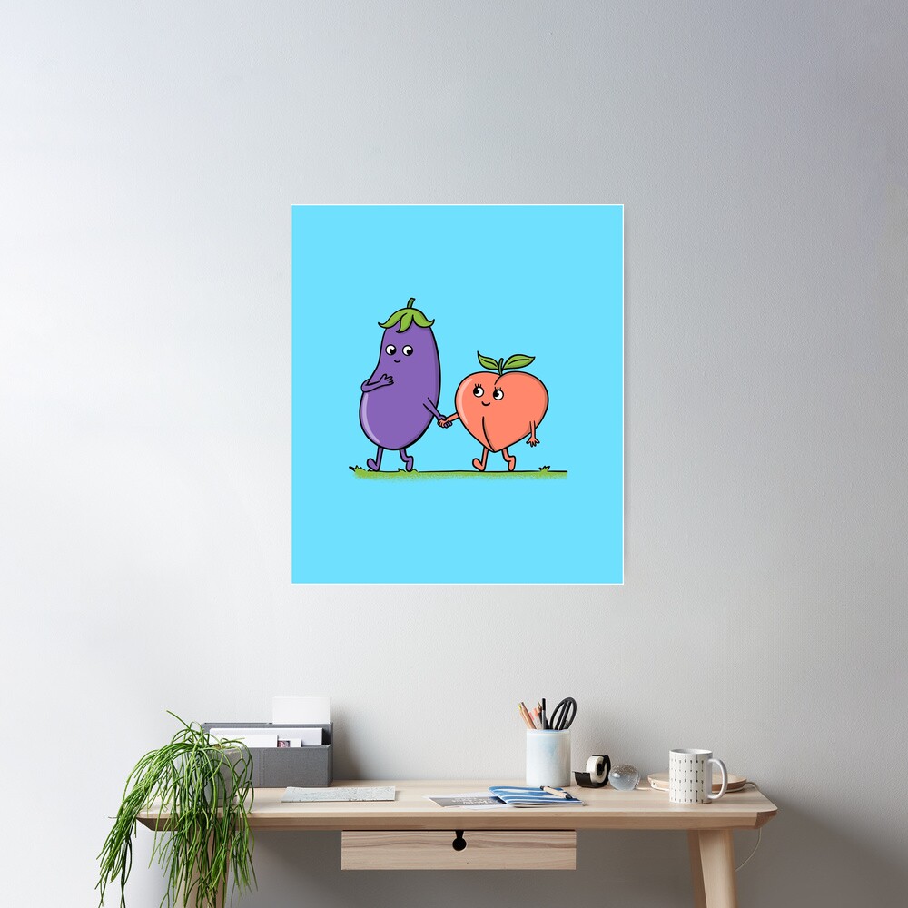 Eggplant and Peach Poster for Sale by coffeeman