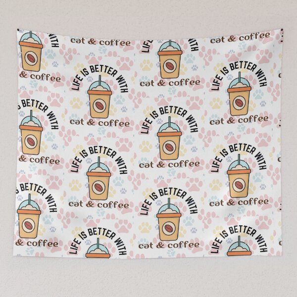 Item preview, Cat with coffee   - Cat & coffee lovers lovers  designed and sold by Paint84.
