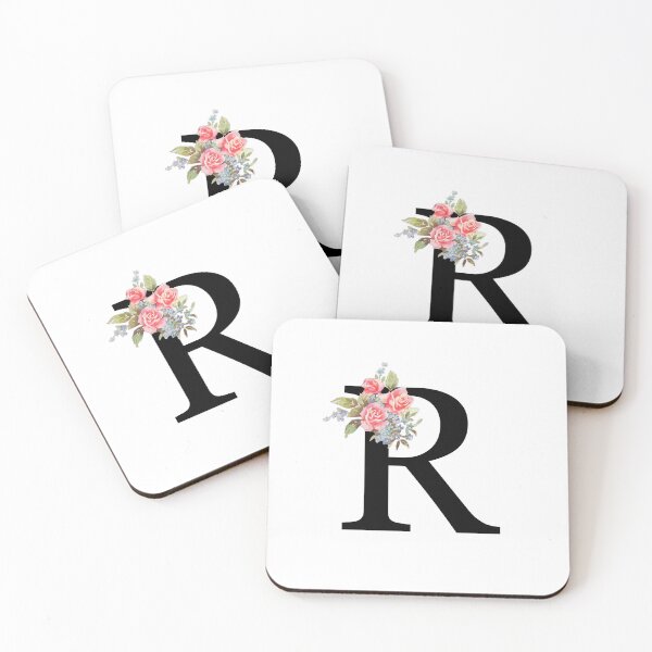 Item preview, Letter R Botanical Monogram Floral Pink Rose Flowers R Initial designed and sold by inspirationzgal.