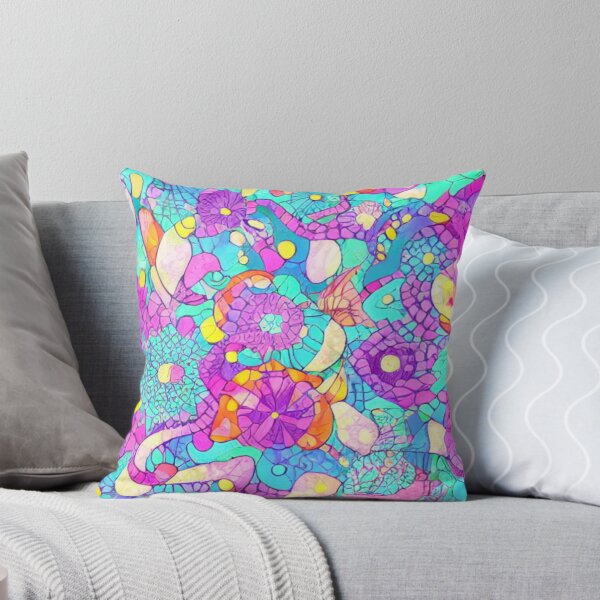 Item preview, Flores abstractas azules flotando alrededor designed and sold by FlowingMovement.
