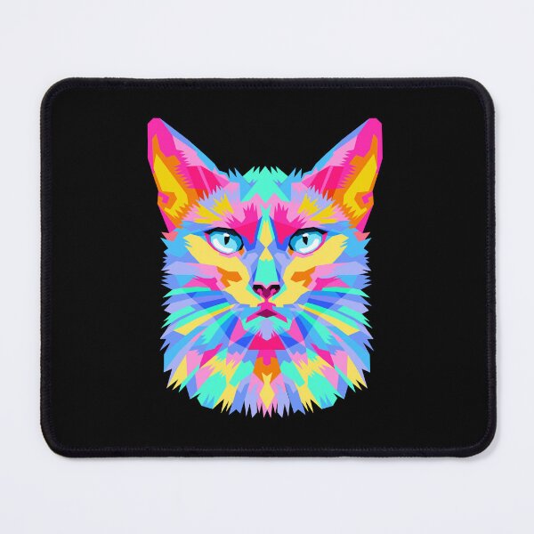 Item preview, Powell Cat Colorful Bright Modern Illustrative Cat Head designed and sold by Aesthetical Epic ⭐⭐⭐⭐⭐.