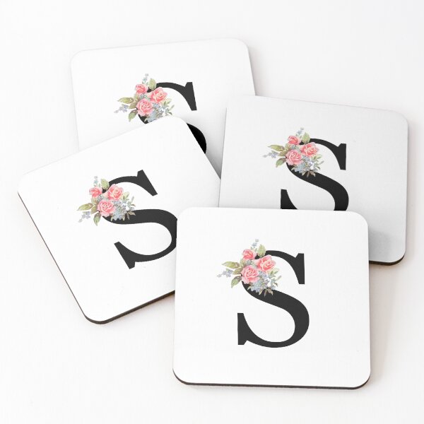 Item preview, Letter S Botanical Monogram Floral Pink Rose Flowers S Initial designed and sold by inspirationzgal.