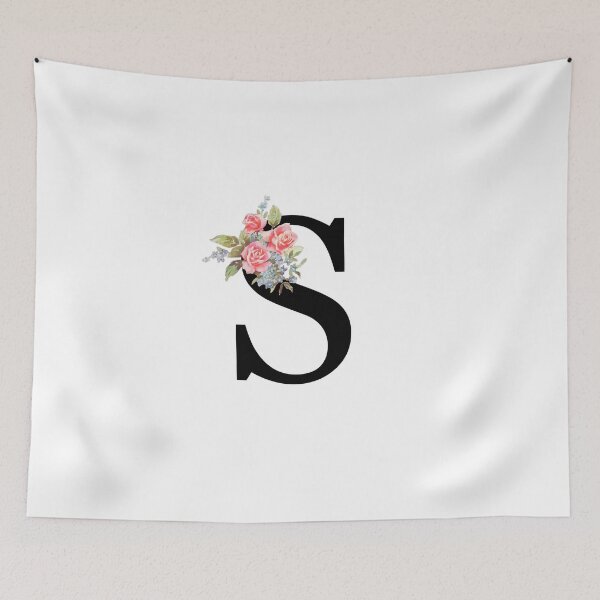 Item preview, Letter S Botanical Monogram Floral Pink Rose Flowers S Initial designed and sold by inspirationzgal.