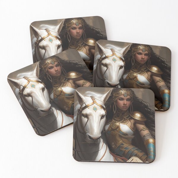 Item preview, Noble white horse in armor - Horse Trotting designed and sold by KAMATCHOX.