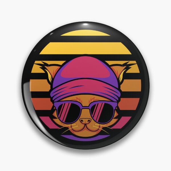Item preview, Powell Cat Black Colorful Sunset Cat Retro Vibes designed and sold by Aesthetical Epic ⭐⭐⭐⭐⭐.