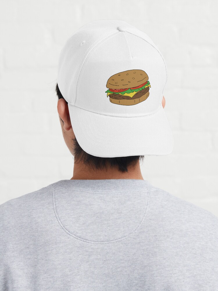 Top Headwear Hamburger Cheeseburger Trucker Hat - Men's Snapback Burger  Food Cap White/Light Pink