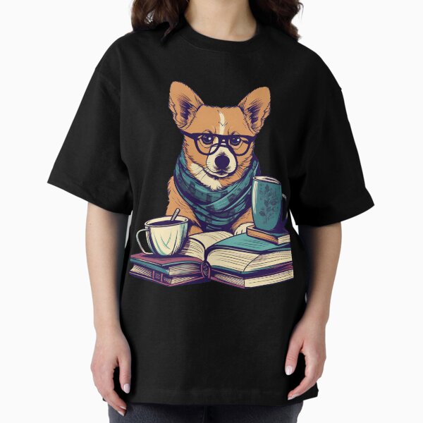 Item preview, Literary Corgi with Books, Coffee, Dogs and Social Justice on Glass designed and sold by DaringPrintsCo.