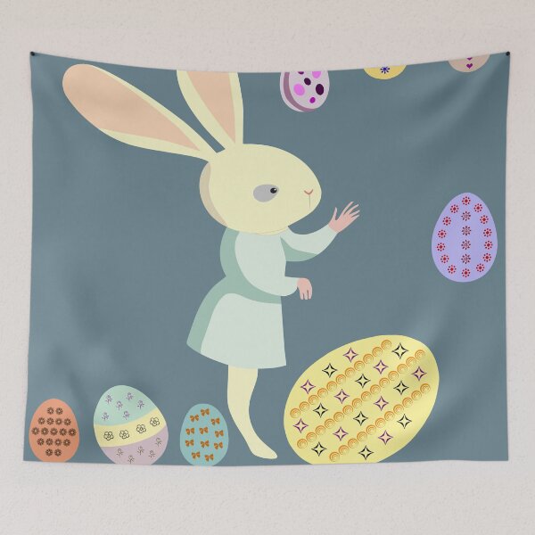 Item preview, Happy Easter bunny juggling Easter eggs designed and sold by aapshop.