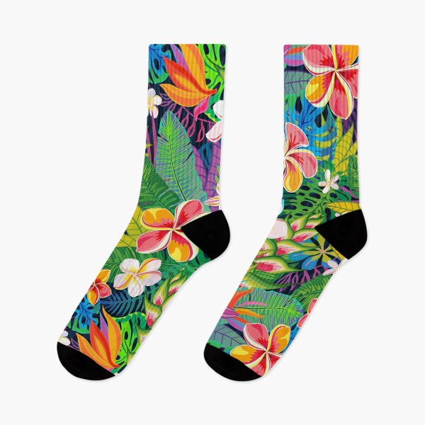 Item preview, Seamless pattern tropical plants, flowers, wildlife jungle colourful designed and sold by Bearlala.