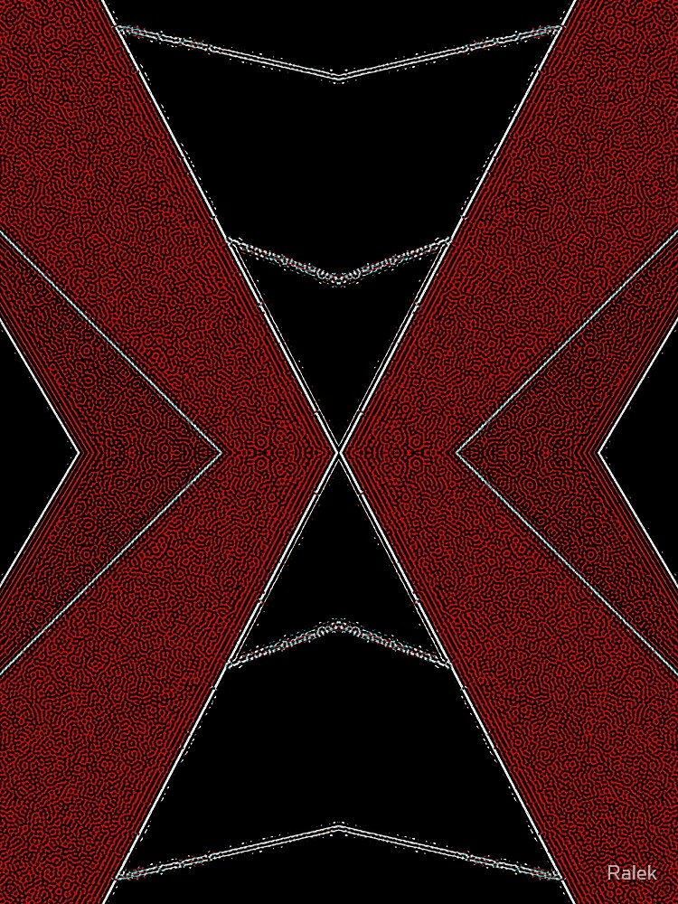 Thumbnail 3 of 3, Scarf, *Wonderful Geometric Abstract Triangular Pattern Red and Black* designed and sold by Ralek.