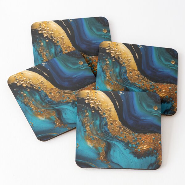 Item preview, Gold Rain And Ice Blue Agate designed and sold by MysticMarble.