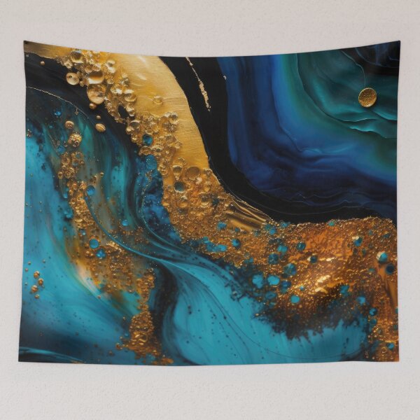 Item preview, Gold Rain And Ice Blue Agate designed and sold by MysticMarble.