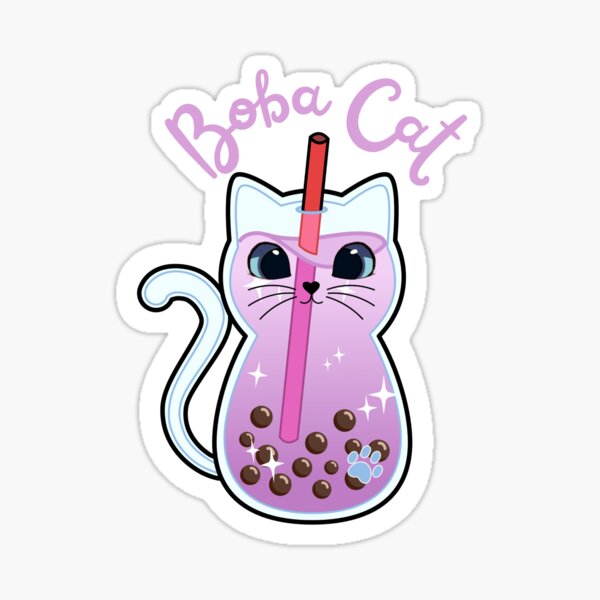 Item preview, Boba Cat - Purple designed and sold by PineSpearPrints.