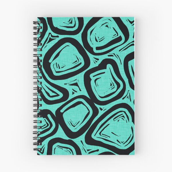 Item preview, Mid Century Modern Boulders in Fifties Aqua and Black designed and sold by CheriesArt.