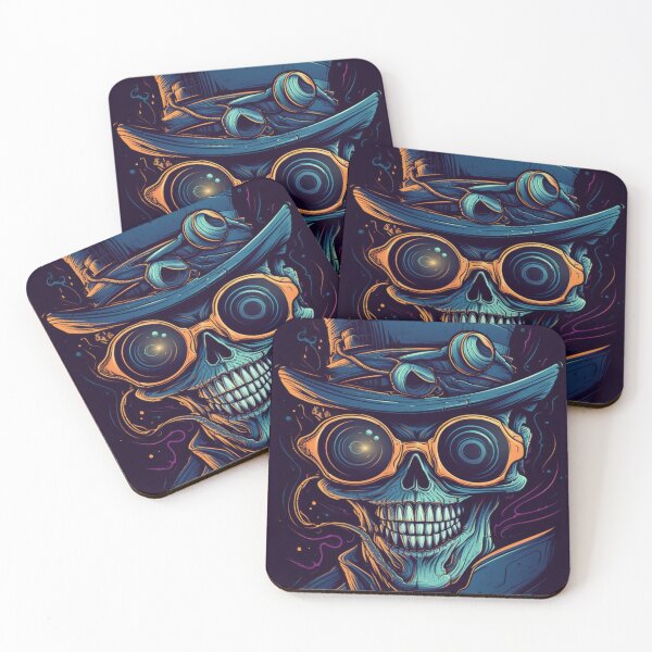 Item preview, Whimsical Psychedelic Skull Madhatter Graphic Design V.3 designed and sold by Pexelpanoramas.