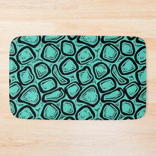 Item preview, Mid Century Modern Boulders in Fifties Aqua and Black designed and sold by CheriesArt.