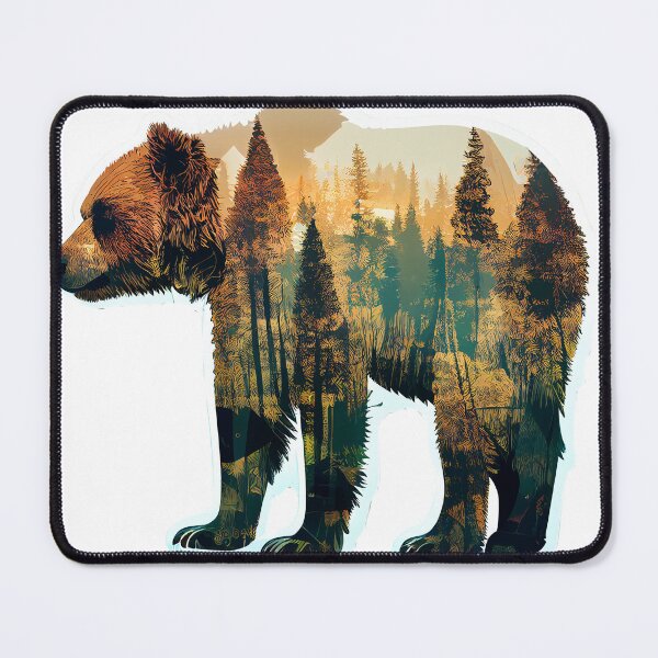 Item preview, Double Exposure of a Bear in the Woods designed and sold by BrinaandPops.