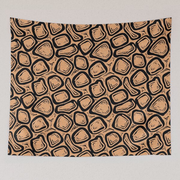 Item preview, Mid Century Modern Boulders in Fifties Gold and Black designed and sold by CheriesArt.