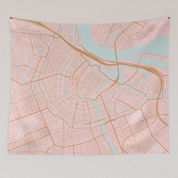Item preview, Pink Amsterdam map designed and sold by AnnaGo.