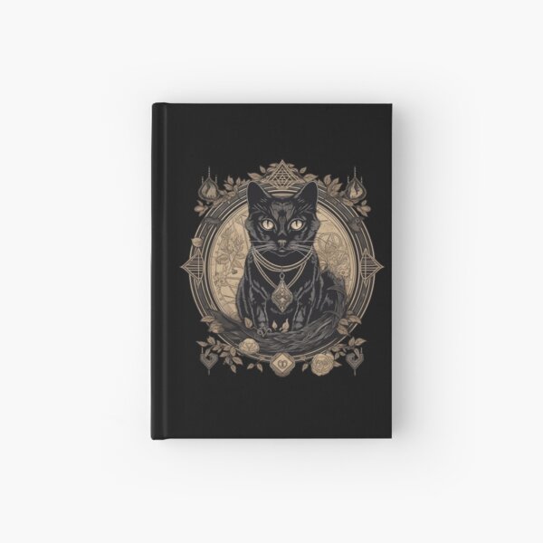 Vista previa del artículo con la obra «Gato Negro Familiar, monocromático», diseñado y vendido por Fablemyst.