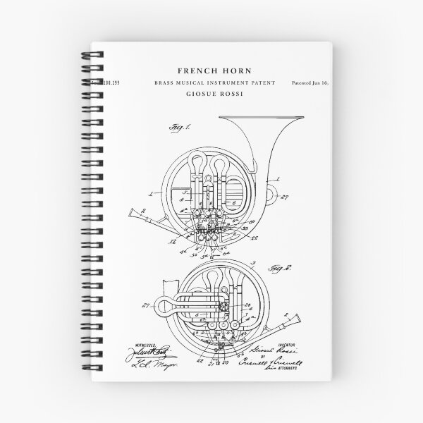 Artikelvorschau, Horn Patent Zeichnung Blueprint entworfen und verkauft von Vintago.