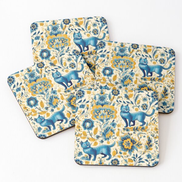 Item preview, Cute Ukrainian Cats Floral Retro Ukraine Pattern designed and sold by SecretDicer.