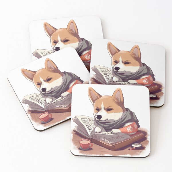 Item preview, Books And Coffee And Dogs And Social Justice: Cute serious dog reading books and drink coffee designed and sold by nhahn33.