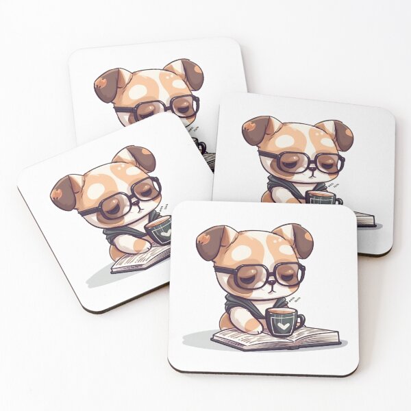 Item preview, Books And Coffee And Dogs And Social Justice: Cute grumpy dog reading books and drinking coffee needs caffeine designed and sold by nhahn33.