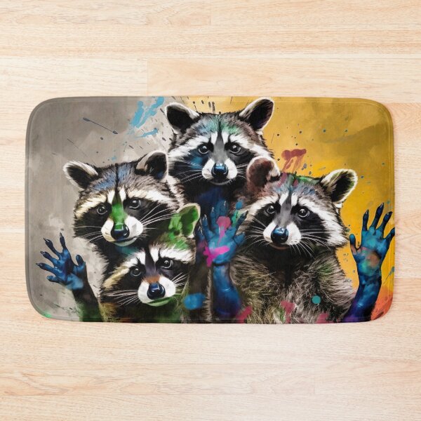 Item preview, Finger painting raccoons designed and sold by Matt's Artificial Nature.