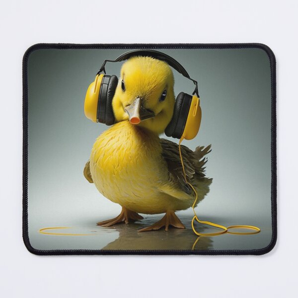 Item preview, yellow duck with headphones, animals listening to music designed and sold by BladiWear.