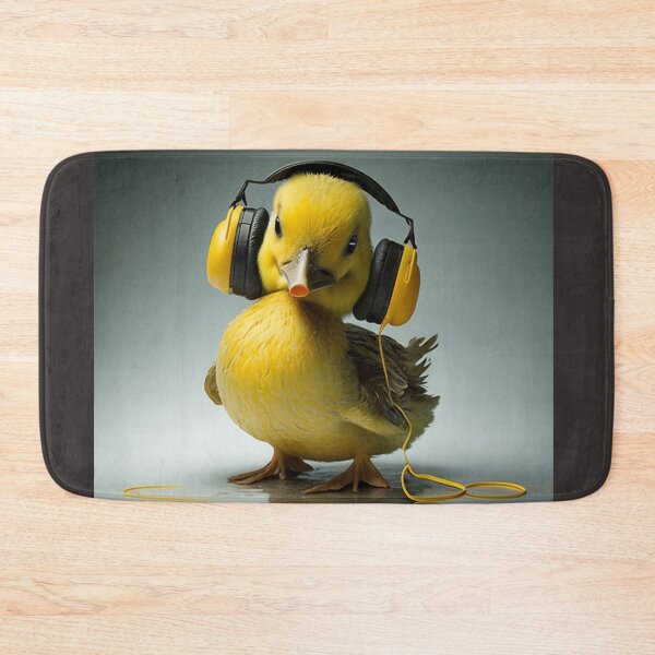 Item preview, yellow duck with headphones, animals listening to music designed and sold by BladiWear.