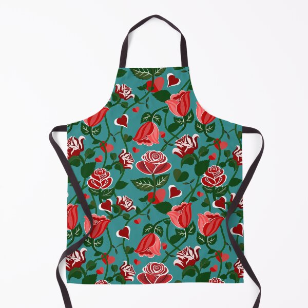 Item preview, Cute Hearty Rose Flowers with Green Leaves Green Pattern designed and sold by Moyanana.