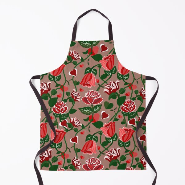 Item preview, Cute Hearty Rose Flowers with Green Leaves Brown Pattern designed and sold by Moyanana.