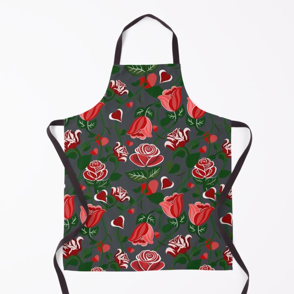 Item preview, Cute Hearty Rose Flowers with Green Leaves Grey Pattern designed and sold by Moyanana.