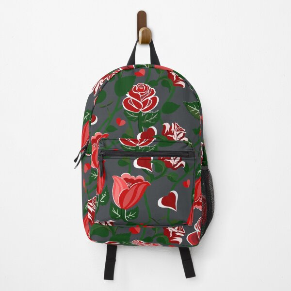 Item preview, Cute Hearty Rose Flowers with Green Leaves Grey Pattern designed and sold by Moyanana.