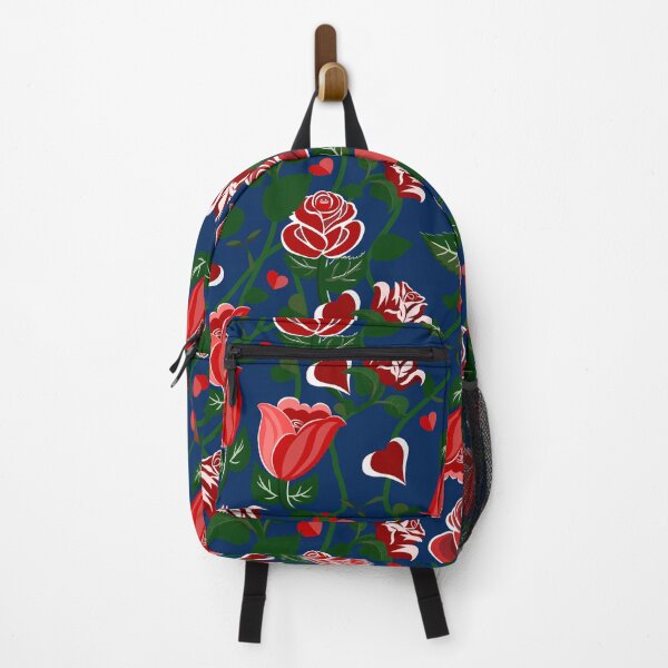 Item preview, Cute Hearty Rose Flowers with Green Leaves Deep Blue Pattern designed and sold by Moyanana.