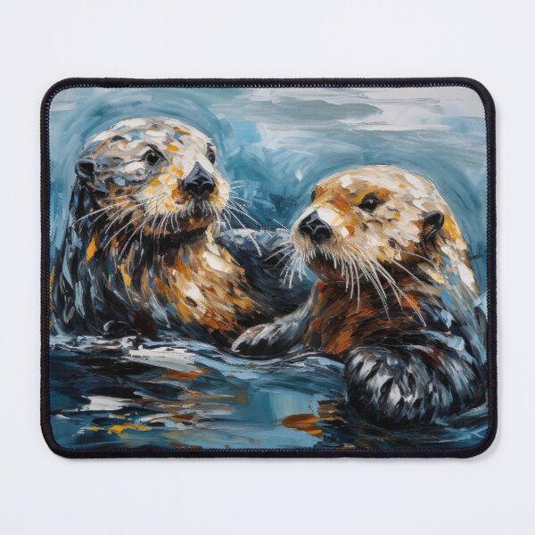 Item preview, Finger painting sea otters designed and sold by Matt's Artificial Nature.